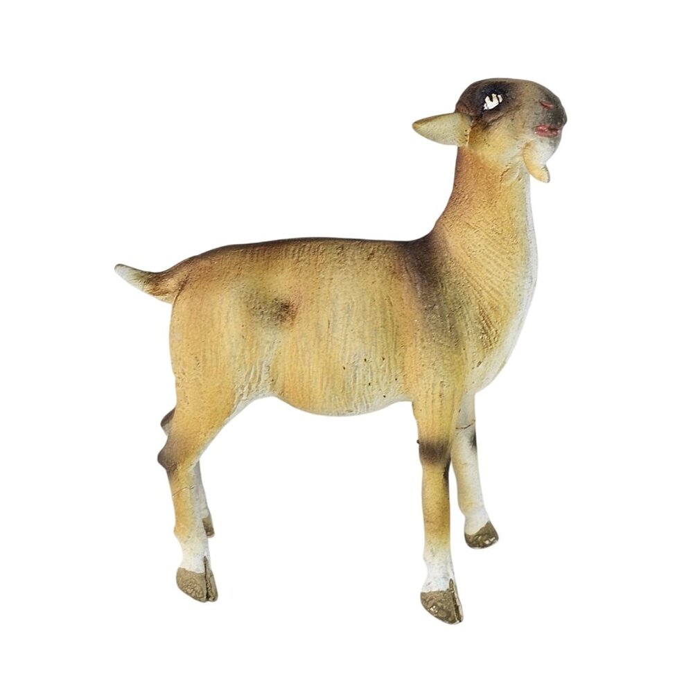 Vintage Ceramic Goat Figurine Hand Painted Nativity *AS IS Multiple Repairs*
